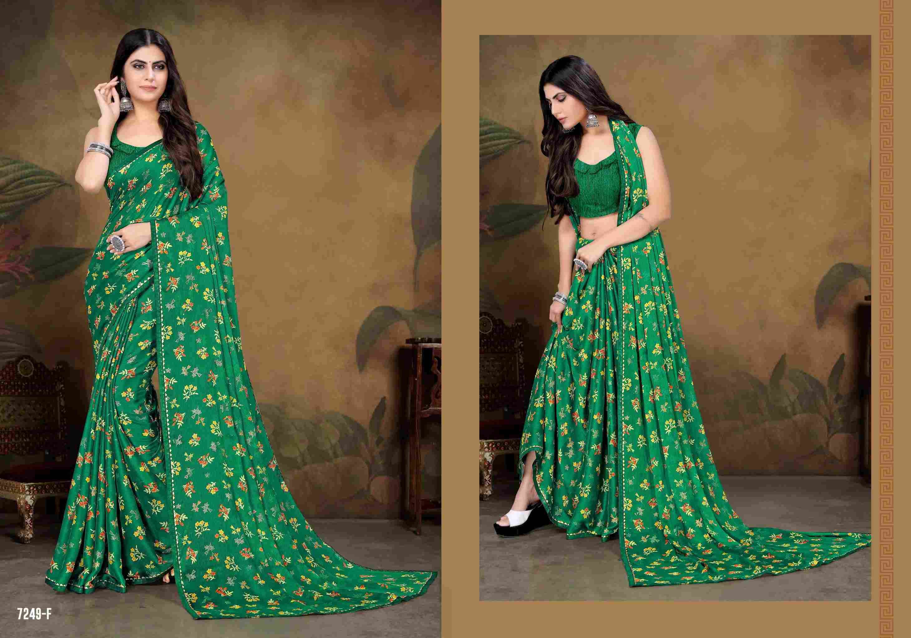 KATRINA BY BARGAD 7249-A TO 7249-H INDIAN TRADITIONAL WEAR COLLECTION BEAUTIFUL STYLISH FANCY COLORFUL PARTY WEAR & OCCASIONAL WEAR CHIFFON PRINT SAREES AT WHOLESALE PRICE