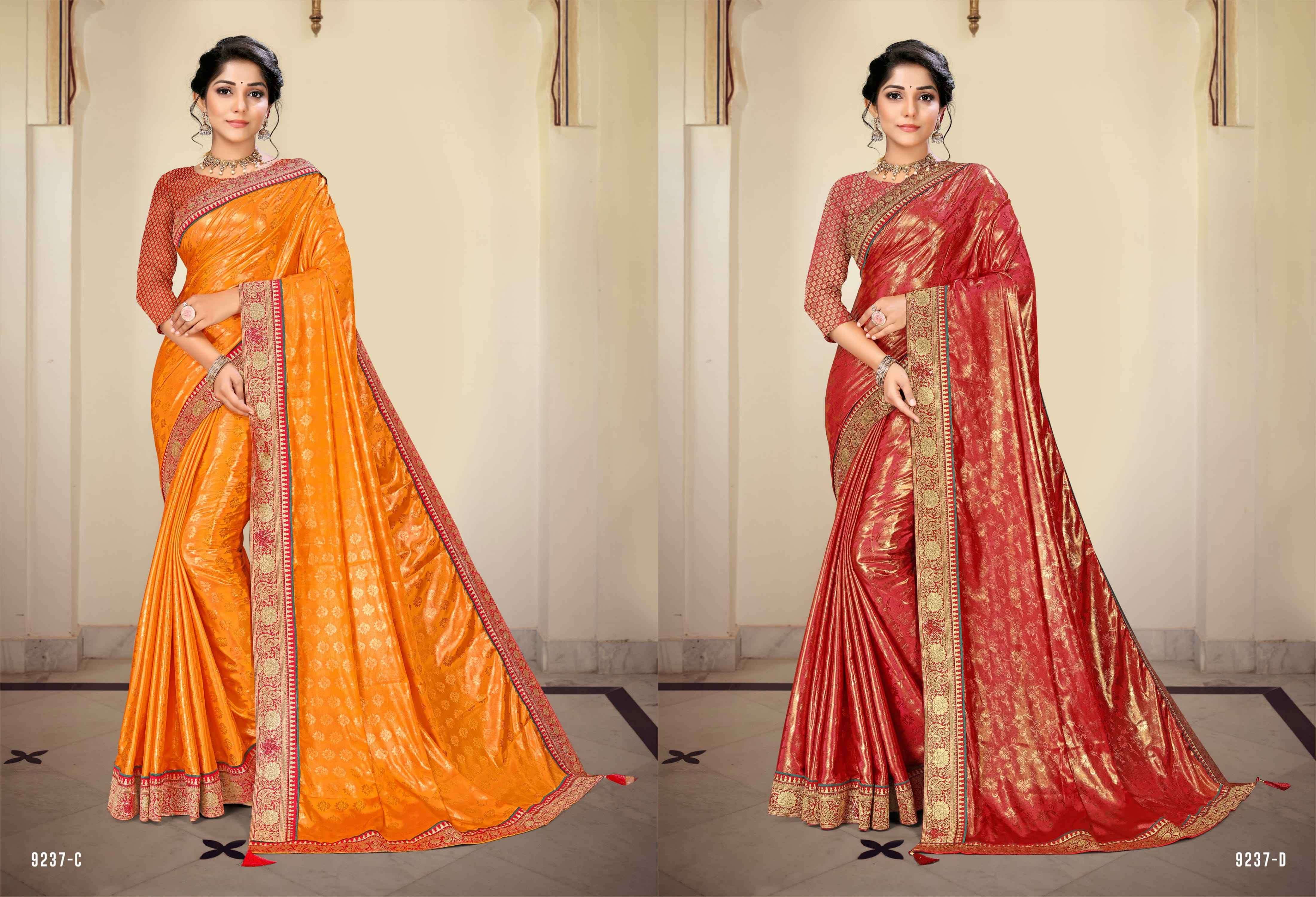 PARAM SUNDARI BY INDIAN WOMEN 9237-A TO 9237-F SERIES INDIAN TRADITIONAL WEAR COLLECTION BEAUTIFUL STYLISH FANCY COLORFUL PARTY WEAR & OCCASIONAL WEAR FANCY SAREES AT WHOLESALE PRICE