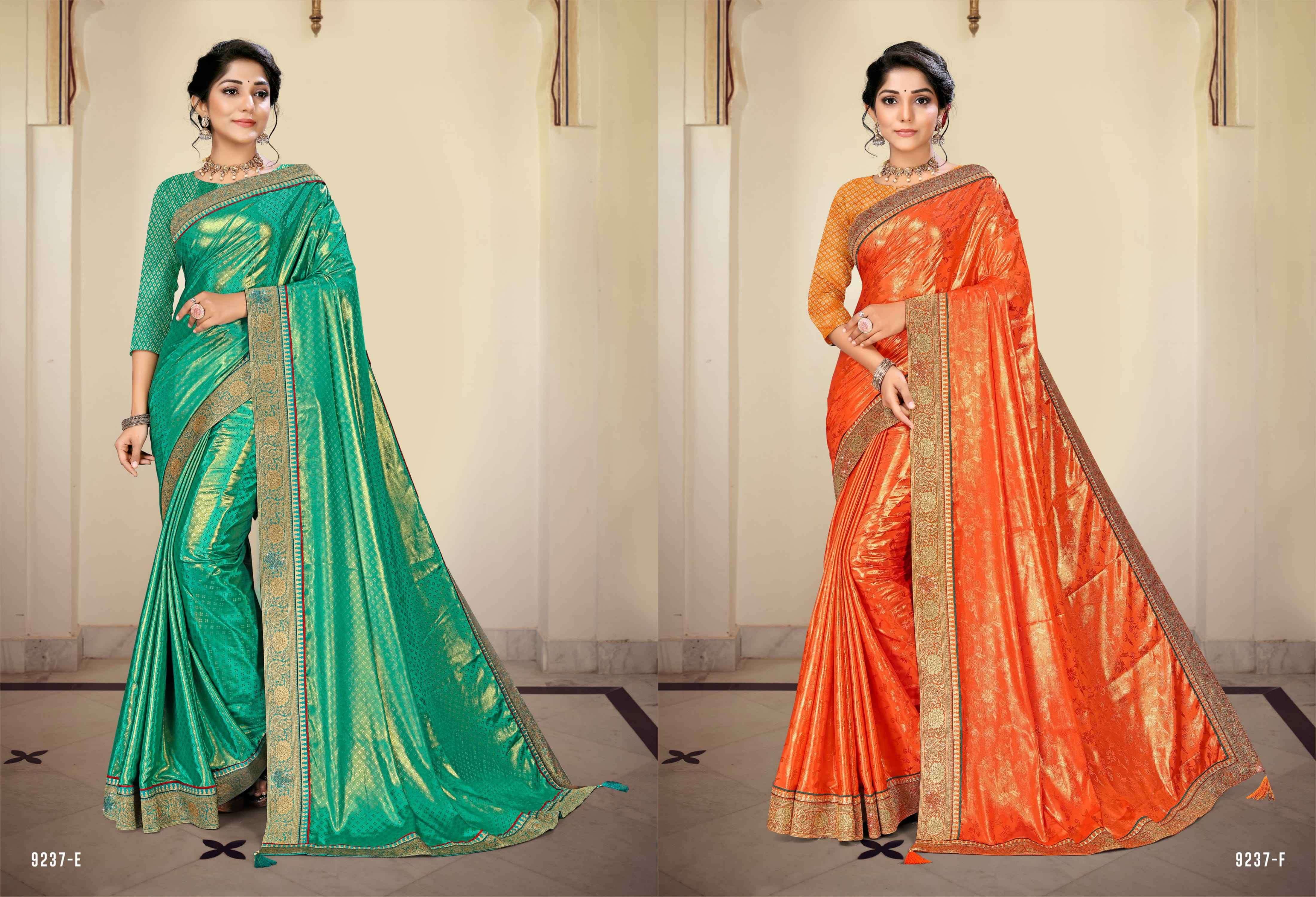 PARAM SUNDARI BY INDIAN WOMEN 9237-A TO 9237-F SERIES INDIAN TRADITIONAL WEAR COLLECTION BEAUTIFUL STYLISH FANCY COLORFUL PARTY WEAR & OCCASIONAL WEAR FANCY SAREES AT WHOLESALE PRICE