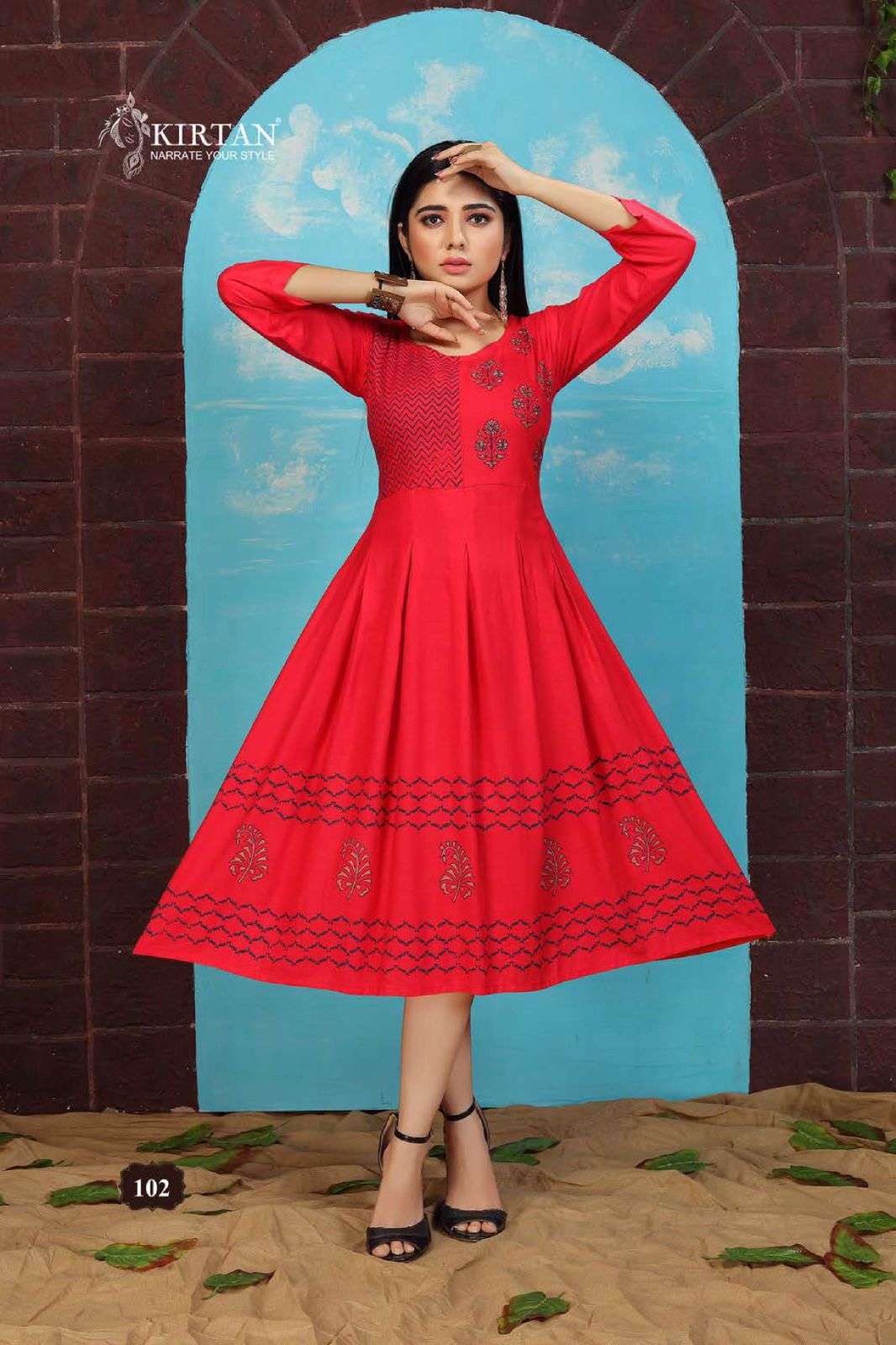 CHIDYA BY KIRTAN 101 TO 107 SERIES DESIGNER STYLISH FANCY COLORFUL BEAUTIFUL PARTY WEAR & ETHNIC WEAR COLLECTION RAYON SLUB PRINT KURTIS AT WHOLESALE PRICE