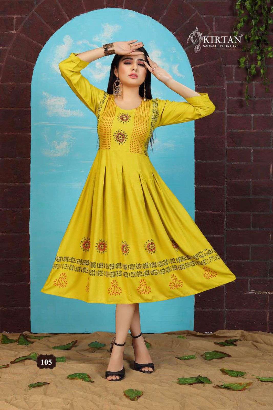 CHIDYA BY KIRTAN 101 TO 107 SERIES DESIGNER STYLISH FANCY COLORFUL BEAUTIFUL PARTY WEAR & ETHNIC WEAR COLLECTION RAYON SLUB PRINT KURTIS AT WHOLESALE PRICE