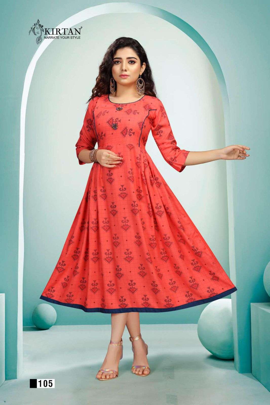 NITYA BY KIRTAN 101 TO 108 SERIES DESIGNER STYLISH FANCY COLORFUL BEAUTIFUL PARTY WEAR & ETHNIC WEAR COLLECTION RAYON PRINT KURTIS AT WHOLESALE PRICE