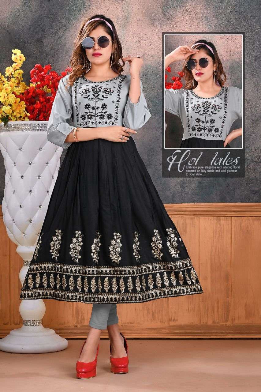 TRISHA VOL-1 BY TRENDY 01 TO 08 SERIES DESIGNER STYLISH FANCY COLORFUL BEAUTIFUL PARTY WEAR & ETHNIC WEAR COLLECTION RAYON EMBROIDERY KURTIS AT WHOLESALE PRICE
