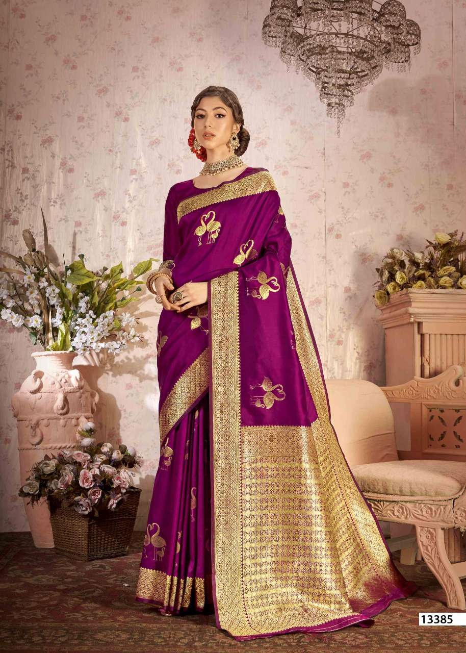 SKS FANCY-1022 BY SHAKUNT 13381 TO 13386 SERIES INDIAN TRADITIONAL WEAR COLLECTION BEAUTIFUL STYLISH FANCY COLORFUL PARTY WEAR & OCCASIONAL WEAR SOFT SILK SAREES AT WHOLESALE PRICE