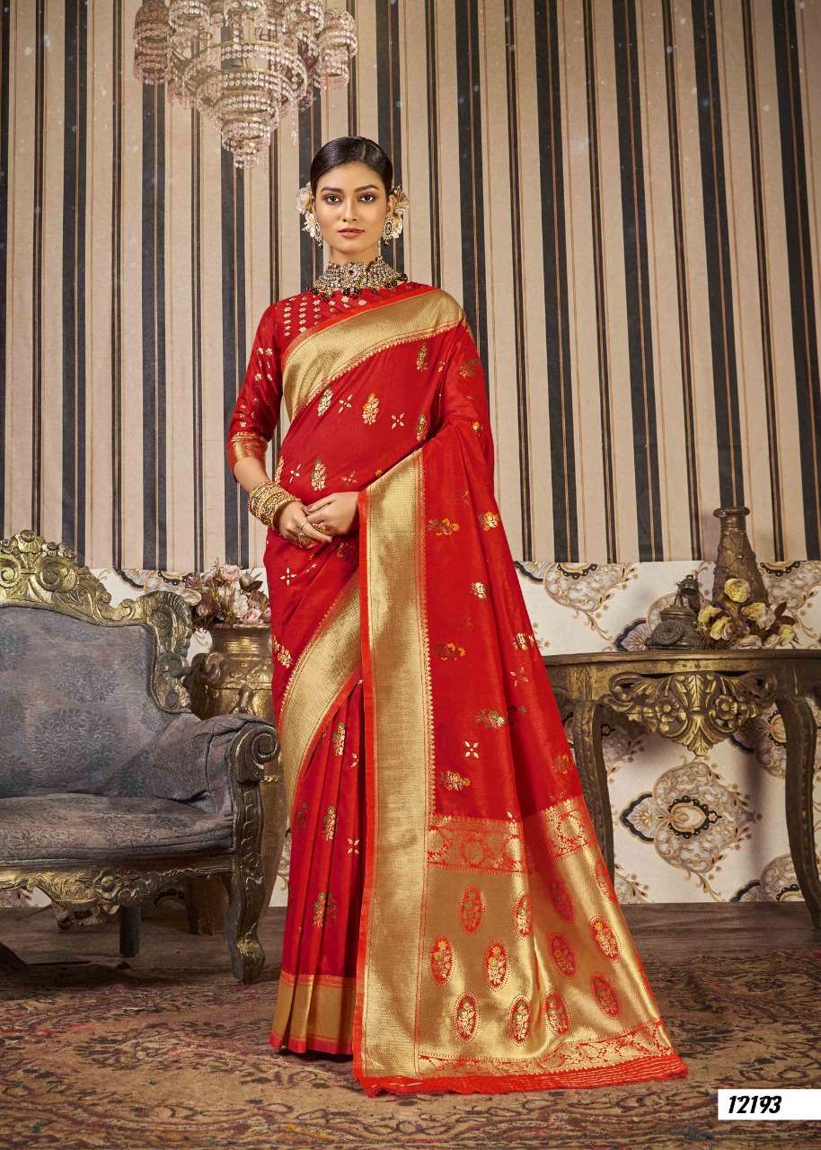 MYRA BY SHAKUNT 12191 TO 12196 SERIES INDIAN TRADITIONAL WEAR COLLECTION BEAUTIFUL STYLISH FANCY COLORFUL PARTY WEAR & OCCASIONAL WEAR SOFT SILK SAREES AT WHOLESALE PRICE