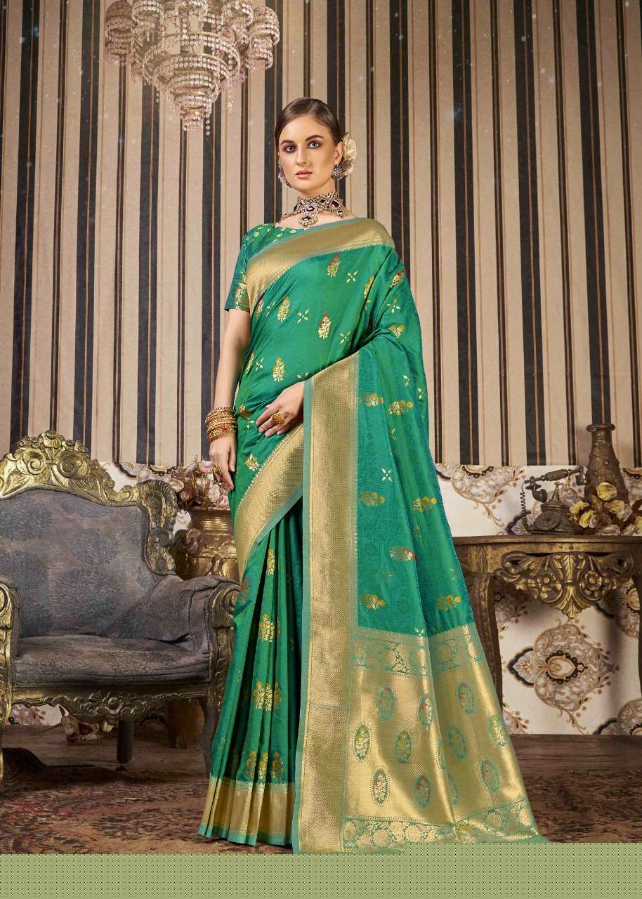 MYRA BY SHAKUNT 12191 TO 12196 SERIES INDIAN TRADITIONAL WEAR COLLECTION BEAUTIFUL STYLISH FANCY COLORFUL PARTY WEAR & OCCASIONAL WEAR SOFT SILK SAREES AT WHOLESALE PRICE