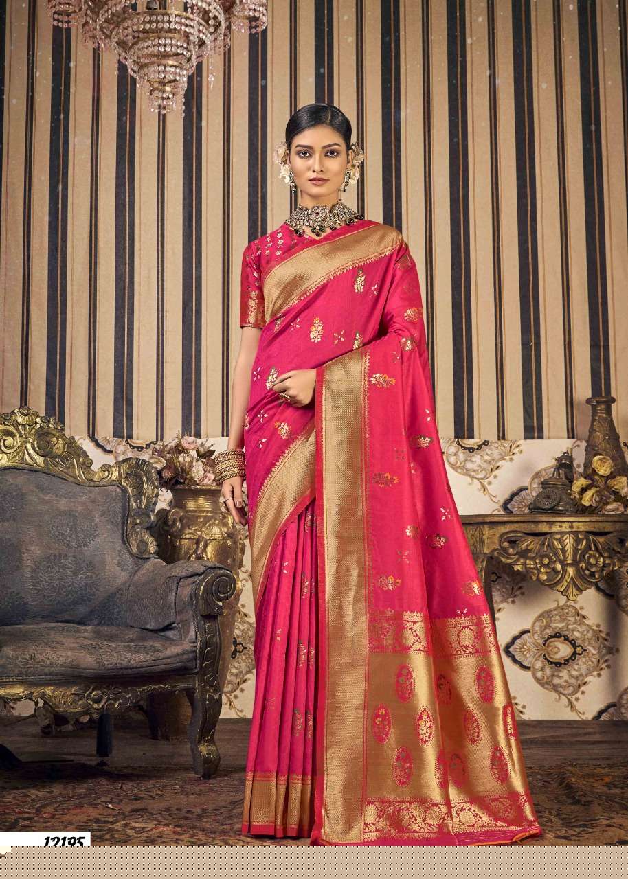 MYRA BY SHAKUNT 12191 TO 12196 SERIES INDIAN TRADITIONAL WEAR COLLECTION BEAUTIFUL STYLISH FANCY COLORFUL PARTY WEAR & OCCASIONAL WEAR SOFT SILK SAREES AT WHOLESALE PRICE