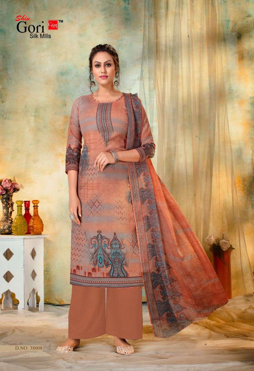 PUNJABI KUDI VOL-38 BY SHIV GORI SILK MILLS 38001 TO 38012 SERIES BEAUTIFUL WINTER COLLECTION SUITS STYLISH FANCY COLORFUL CASUAL WEAR & ETHNIC WEAR COTTON PRINT DRESSES AT WHOLESALE PRICE