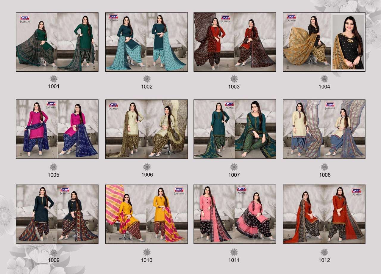 JASMIN VOL-18 BY SHREE SHANTI CREATION 1001 TO 1012 SERIES BEAUTIFUL SUITS STYLISH FANCY COLORFUL PARTY WEAR & OCCASIONAL WEAR HEAVY MICRO PRINT DRESSES AT WHOLESALE PRICE