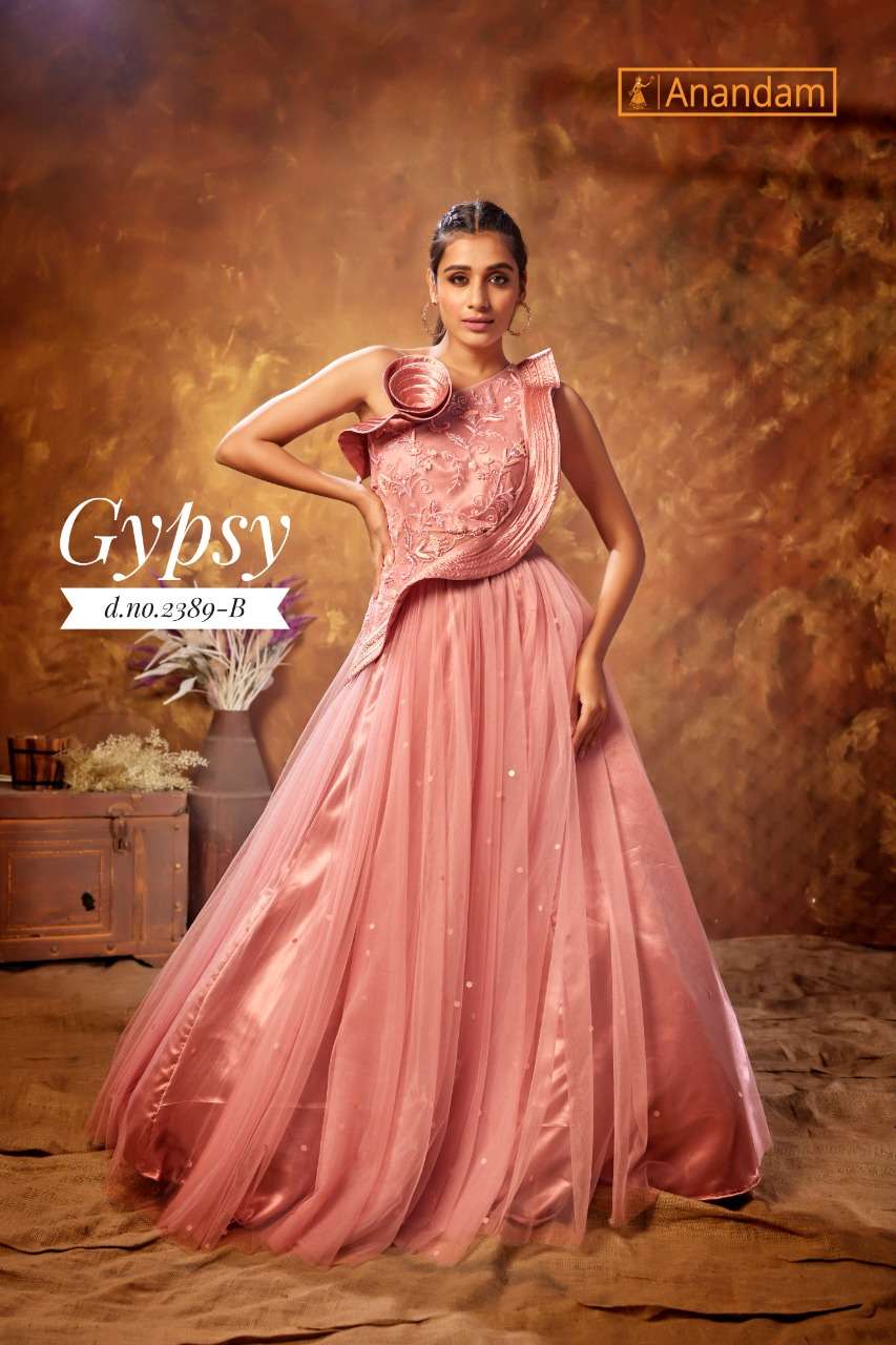 GYPSY BY ANANDAM 2388 TO 2392 SERIES BEAUTIFUL STYLISH FANCY COLORFUL CASUAL WEAR & ETHNIC WEAR NET EMBROIDERED GOWNS AT WHOLESALE PRICE