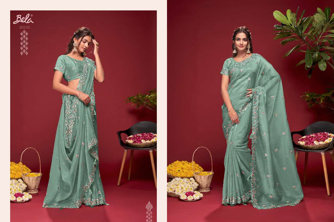 ROSELYN BY BELA FASHION 20340 TO 20348 SERIES INDIAN TRADITIONAL WEAR COLLECTION BEAUTIFUL STYLISH FANCY COLORFUL PARTY WEAR & OCCASIONAL WEAR FANCY SAREES AT WHOLESALE PRICE