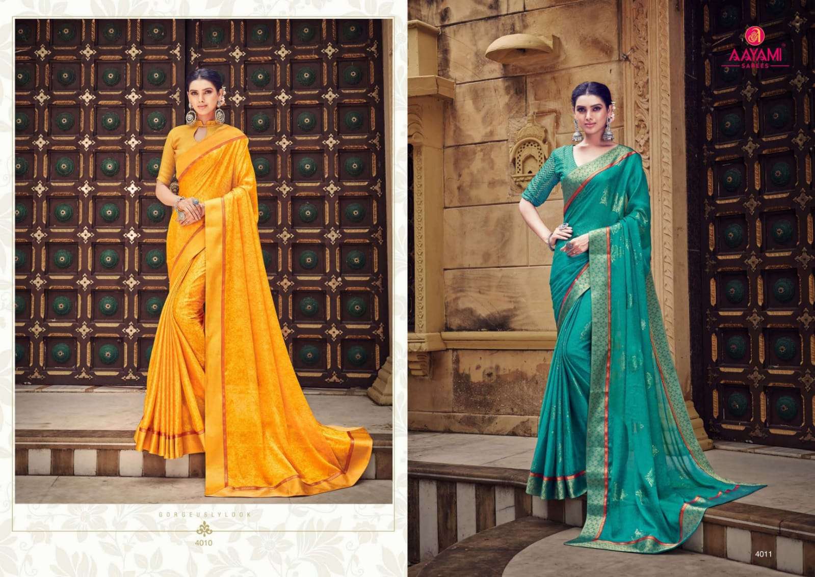 ADVIKA BY AAYAMI 4001 TO 4012 SERIES INDIAN TRADITIONAL WEAR COLLECTION BEAUTIFUL STYLISH FANCY COLORFUL PARTY WEAR & OCCASIONAL WEAR GEORGETTE SAREES AT WHOLESALE PRICE