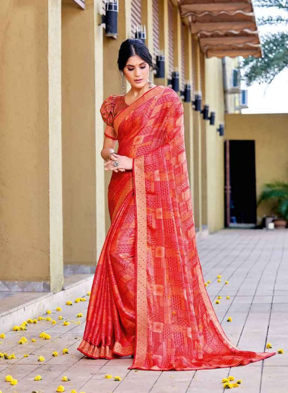 HAPPY NEW YEAR BY AMARSATH PRINTS 1001 TO 1012 SERIES INDIAN TRADITIONAL WEAR COLLECTION BEAUTIFUL STYLISH FANCY COLORFUL PARTY WEAR & OCCASIONAL WEAR GEORGETTE PRINT SAREES AT WHOLESALE PRICE