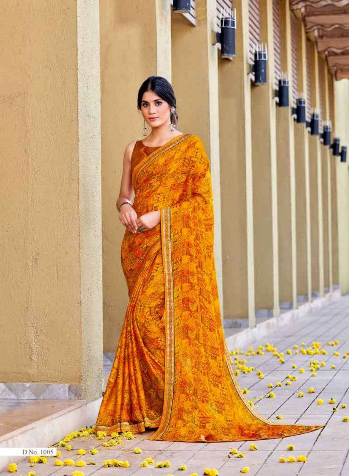 HAPPY NEW YEAR BY AMARSATH PRINTS 1001 TO 1012 SERIES INDIAN TRADITIONAL WEAR COLLECTION BEAUTIFUL STYLISH FANCY COLORFUL PARTY WEAR & OCCASIONAL WEAR GEORGETTE PRINT SAREES AT WHOLESALE PRICE