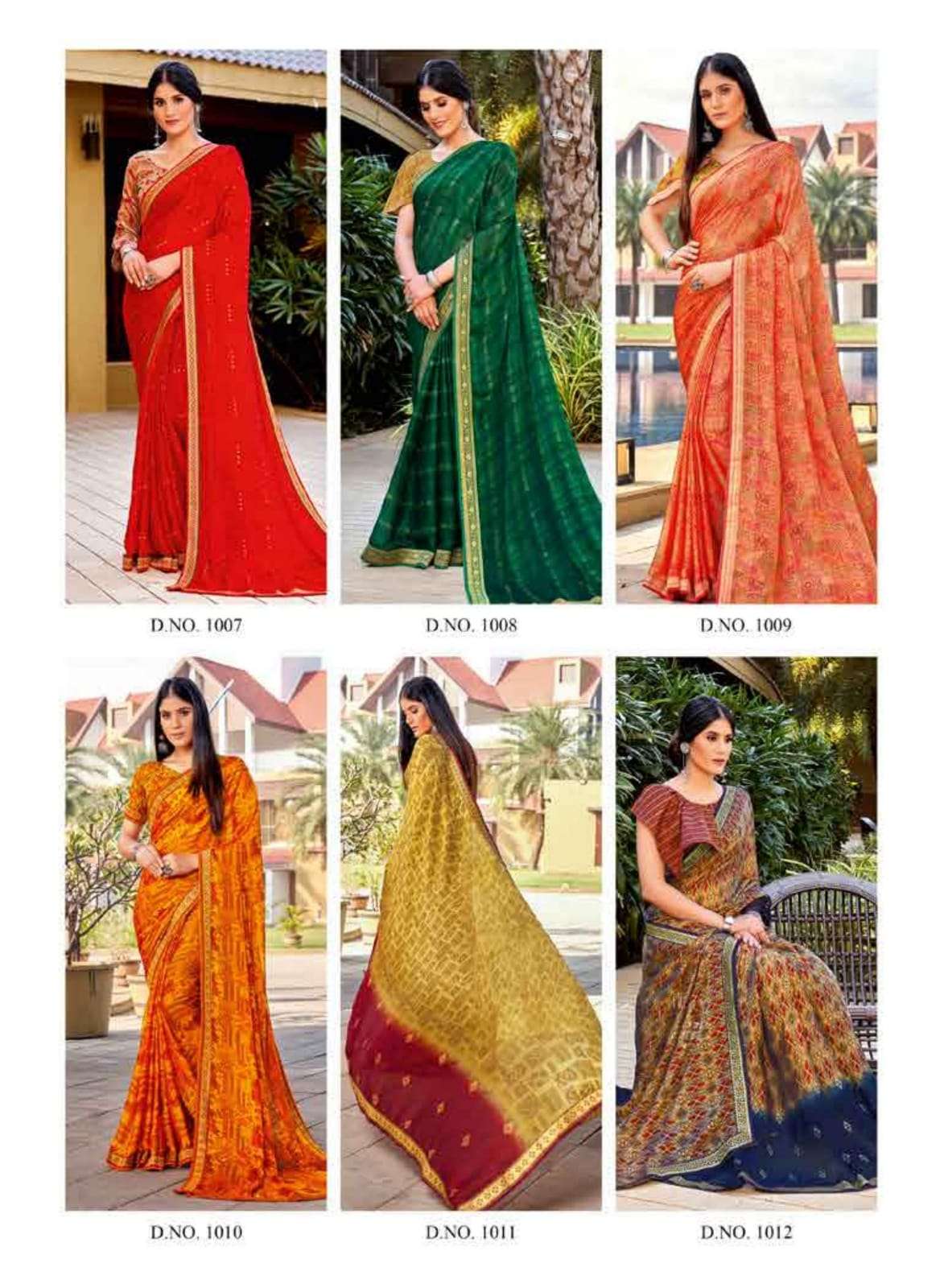 HAPPY NEW YEAR BY AMARSATH PRINTS 1001 TO 1012 SERIES INDIAN TRADITIONAL WEAR COLLECTION BEAUTIFUL STYLISH FANCY COLORFUL PARTY WEAR & OCCASIONAL WEAR GEORGETTE PRINT SAREES AT WHOLESALE PRICE