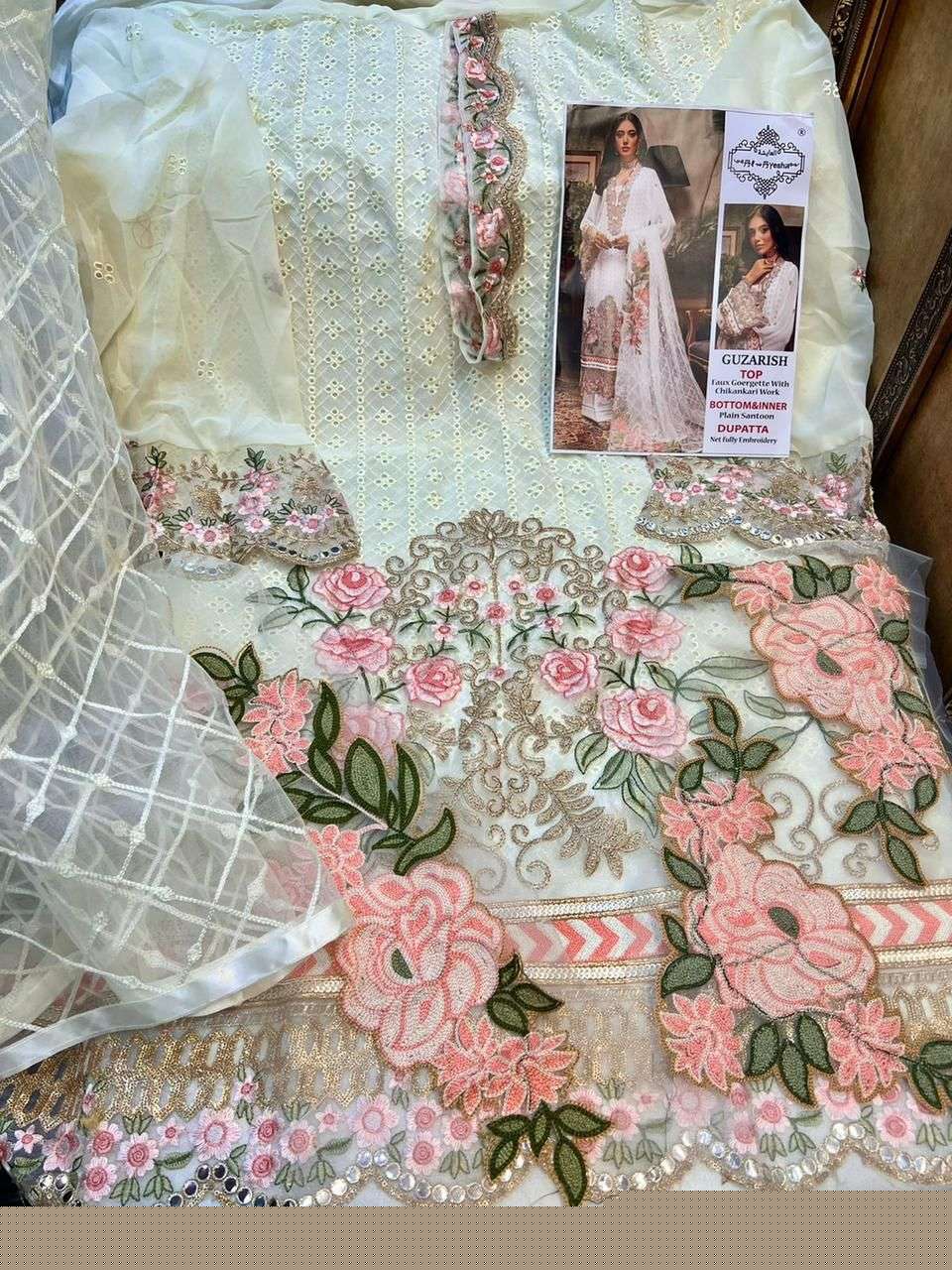 GUZARISH BY AL AYESHA A TO D SERIES DESIGNER PAKISTANI SUITS BEAUTIFUL STYLISH FANCY COLORFUL PARTY WEAR & OCCASIONAL WEAR FAUX GEORGETTE EMBROIDERED DRESSES AT WHOLESALE PRICE