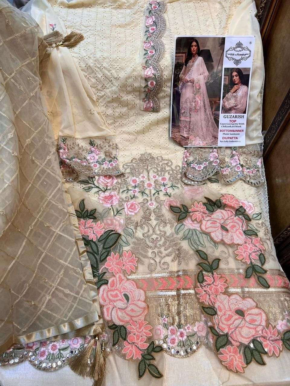GUZARISH BY AL AYESHA A TO D SERIES DESIGNER PAKISTANI SUITS BEAUTIFUL STYLISH FANCY COLORFUL PARTY WEAR & OCCASIONAL WEAR FAUX GEORGETTE EMBROIDERED DRESSES AT WHOLESALE PRICE