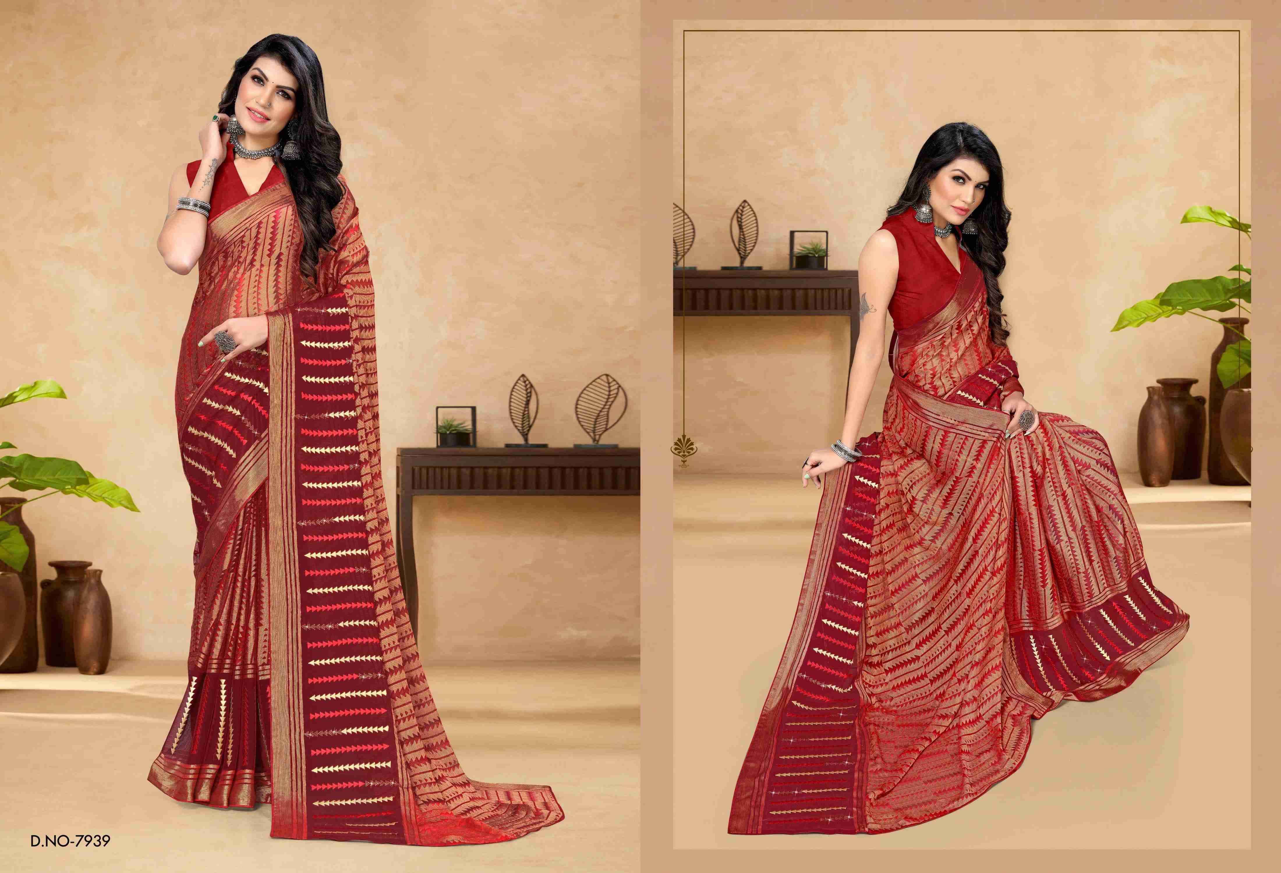 GULMOHAR BY BARGAD INDIAN TRADITIONAL WEAR COLLECTION BEAUTIFUL STYLISH FANCY COLORFUL PARTY WEAR & OCCASIONAL WEAR BRASSO SAREES AT WHOLESALE PRICE