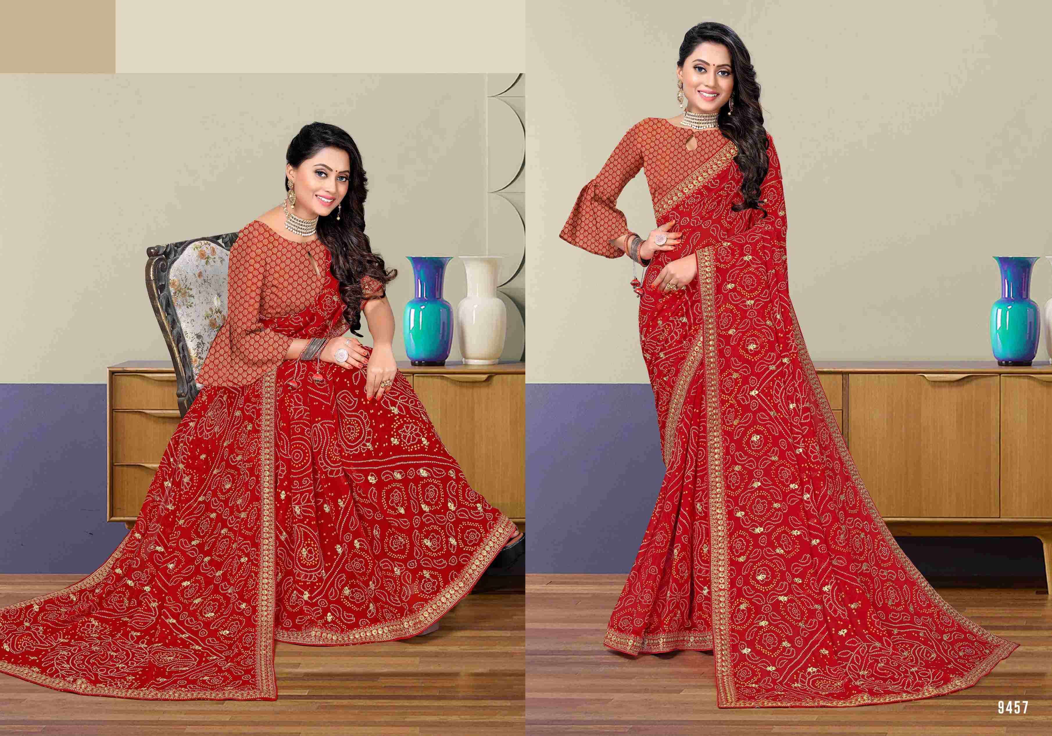SHAGUN BY BARGAD INDIAN TRADITIONAL WEAR COLLECTION BEAUTIFUL STYLISH FANCY COLORFUL PARTY WEAR & OCCASIONAL WEAR GEORGETTE WITH WORK SAREES AT WHOLESALE PRICE