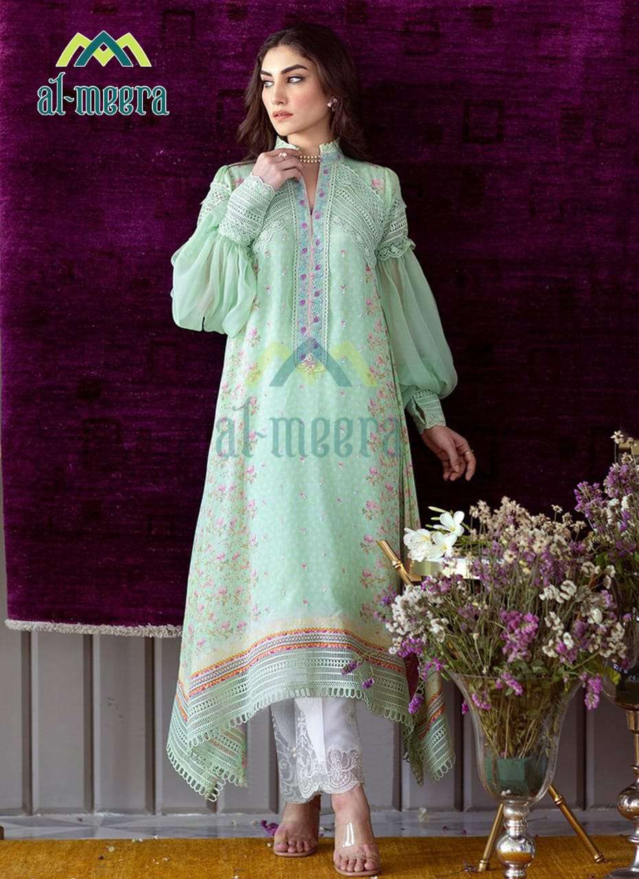 AL-MEERA HIT DESIGN 1130 COLOURS BY AL-MEERA 1130-A TO 1130-C SERIES STYLISH FANCY BEAUTIFUL COLORFUL CASUAL WEAR & ETHNIC WEAR MUSLIN KURTIS WITH BOTTOM AT WHOLESALE PRICE