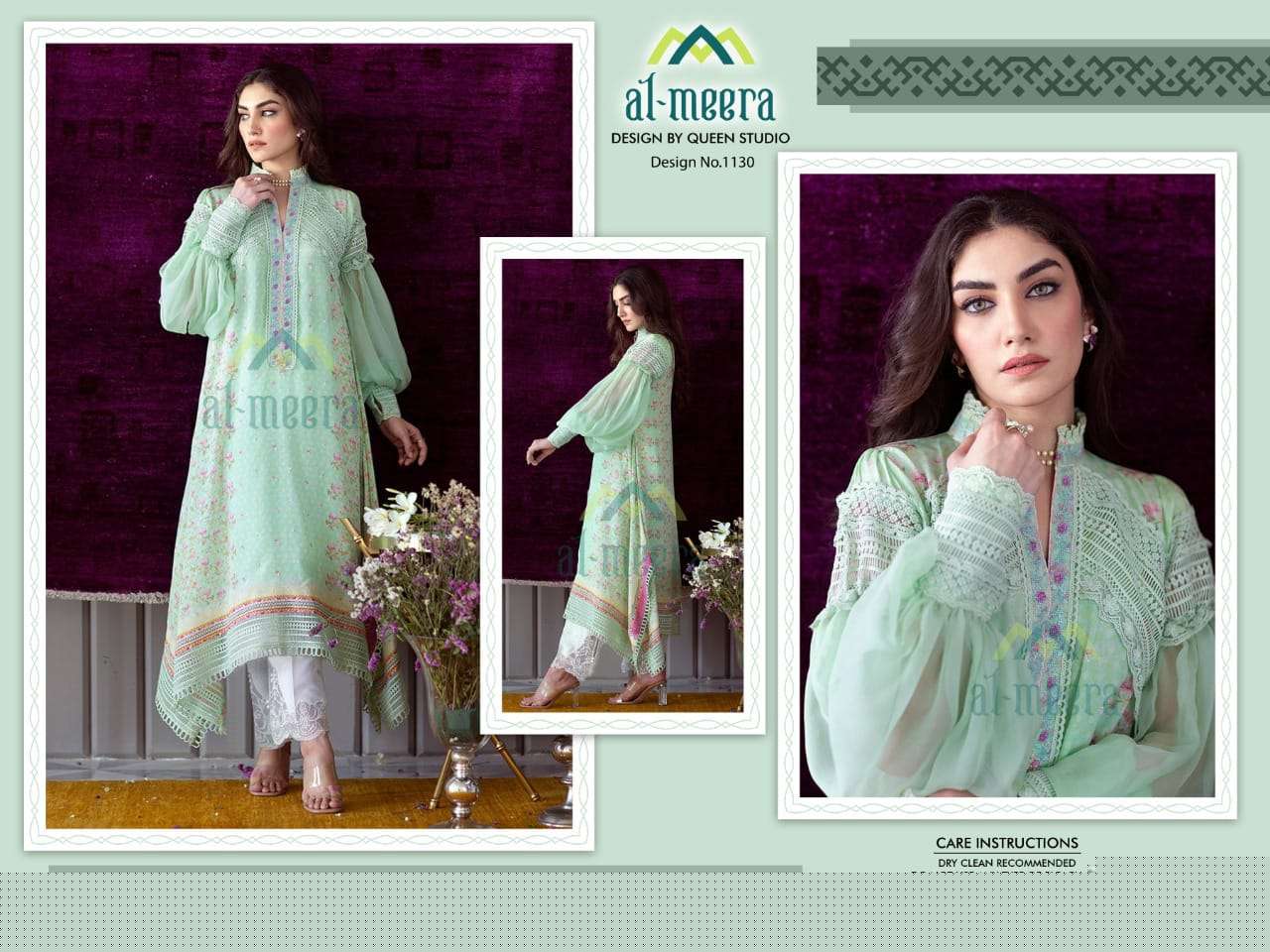 AL-MEERA HIT DESIGN 1130 COLOURS BY AL-MEERA 1130-A TO 1130-C SERIES STYLISH FANCY BEAUTIFUL COLORFUL CASUAL WEAR & ETHNIC WEAR MUSLIN KURTIS WITH BOTTOM AT WHOLESALE PRICE