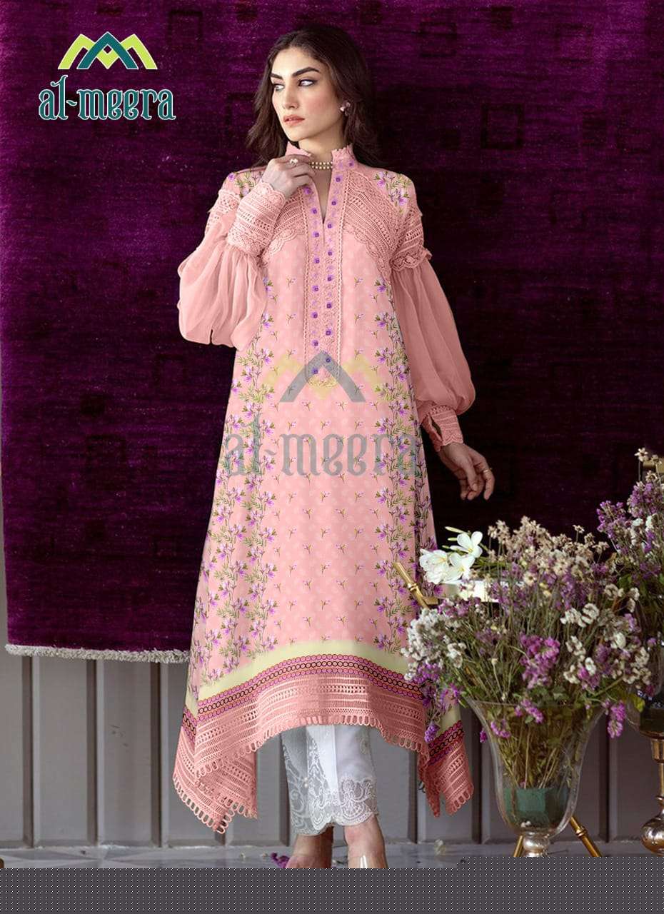 AL-MEERA HIT DESIGN 1130 COLOURS BY AL-MEERA 1130-A TO 1130-C SERIES STYLISH FANCY BEAUTIFUL COLORFUL CASUAL WEAR & ETHNIC WEAR MUSLIN KURTIS WITH BOTTOM AT WHOLESALE PRICE