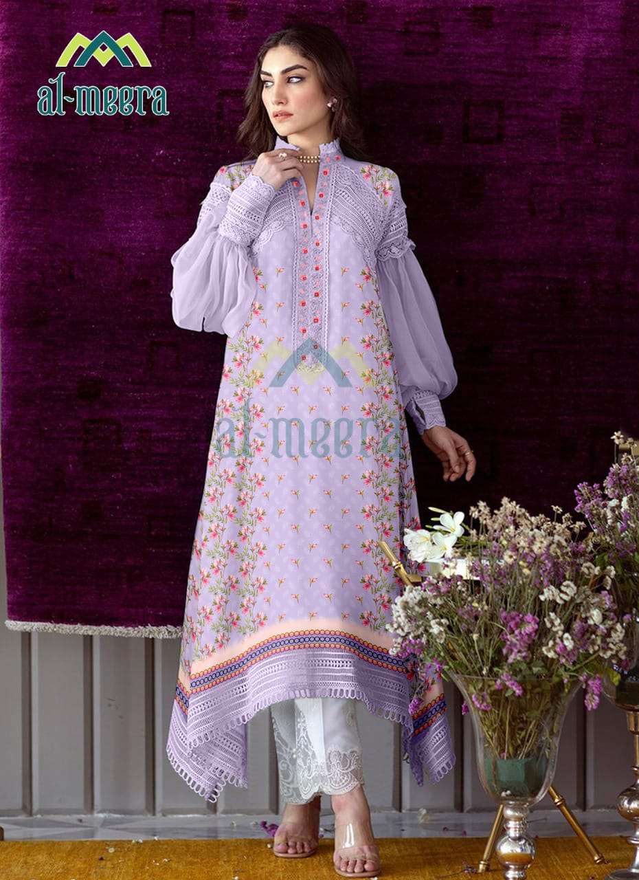 AL-MEERA HIT DESIGN 1130 COLOURS BY AL-MEERA 1130-A TO 1130-C SERIES STYLISH FANCY BEAUTIFUL COLORFUL CASUAL WEAR & ETHNIC WEAR MUSLIN KURTIS WITH BOTTOM AT WHOLESALE PRICE