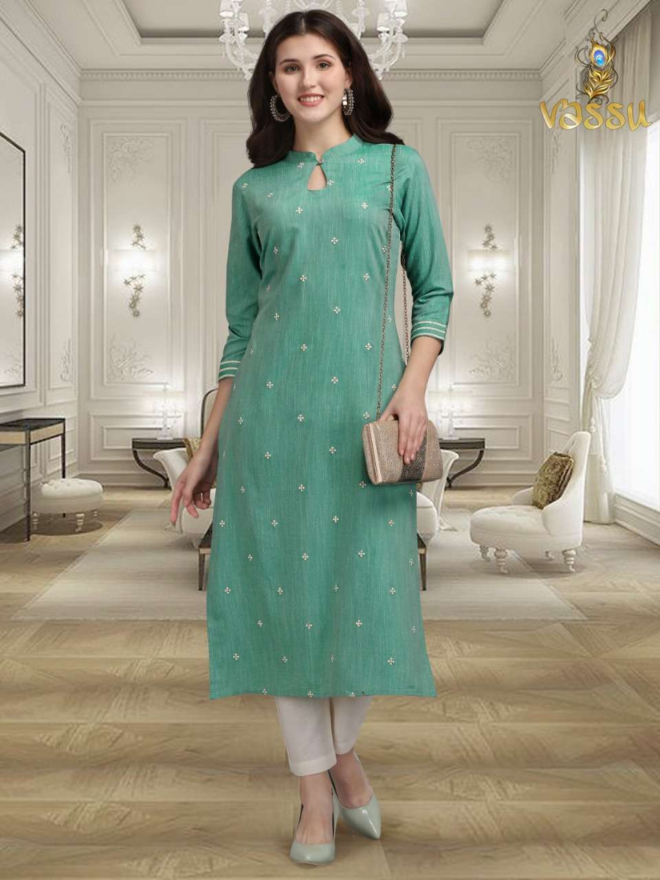 KURTI PANT VOL-1 BY VASSU 01 TO 04 SERIES DESIGNER STYLISH FANCY COLORFUL BEAUTIFUL PARTY WEAR & ETHNIC WEAR COLLECTION RAYON SLUB KURTIS WITH BOTTOM AT WHOLESALE PRICE