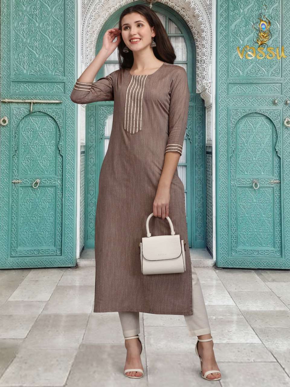 KURTI PANT VOL-2 BY VASSU 201 TO 204 SERIES DESIGNER STYLISH FANCY COLORFUL BEAUTIFUL PARTY WEAR & ETHNIC WEAR COLLECTION RAYON SLUB KURTIS WITH BOTTOM AT WHOLESALE PRICE