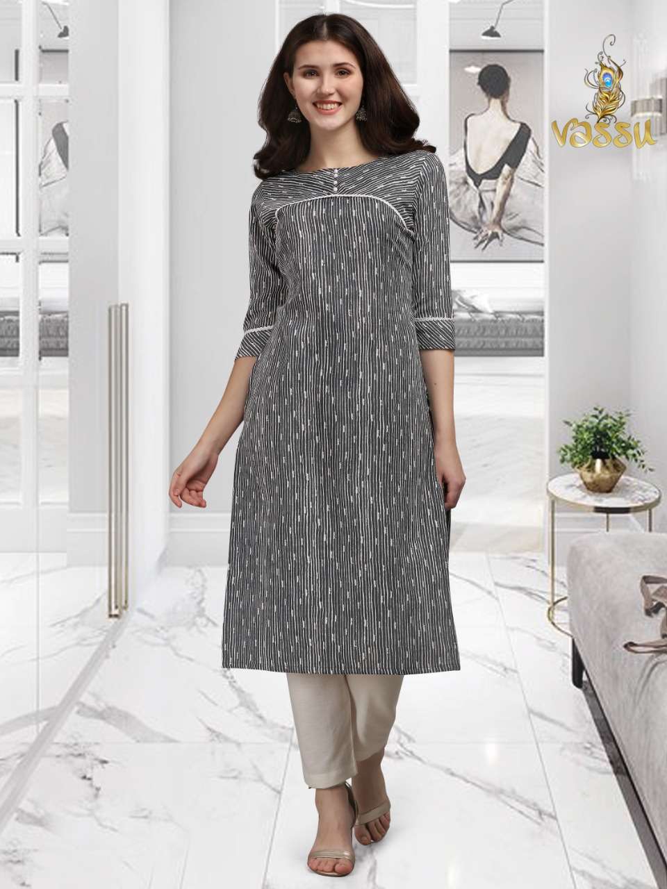 KITE VOL-2 BY VASSU 201 TO 205 SERIES DESIGNER STYLISH FANCY COLORFUL BEAUTIFUL PARTY WEAR & ETHNIC WEAR COLLECTION COTTON KURTIS AT WHOLESALE PRICE