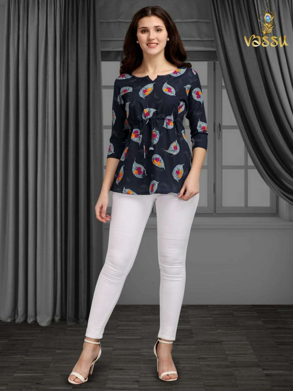 TOP VOL-2 BY VASSU 201 TO 205 SERIES BEAUTIFUL STYLISH FANCY COLORFUL CASUAL WEAR & ETHNIC WEAR COTTON TOPS AT WHOLESALE PRICE