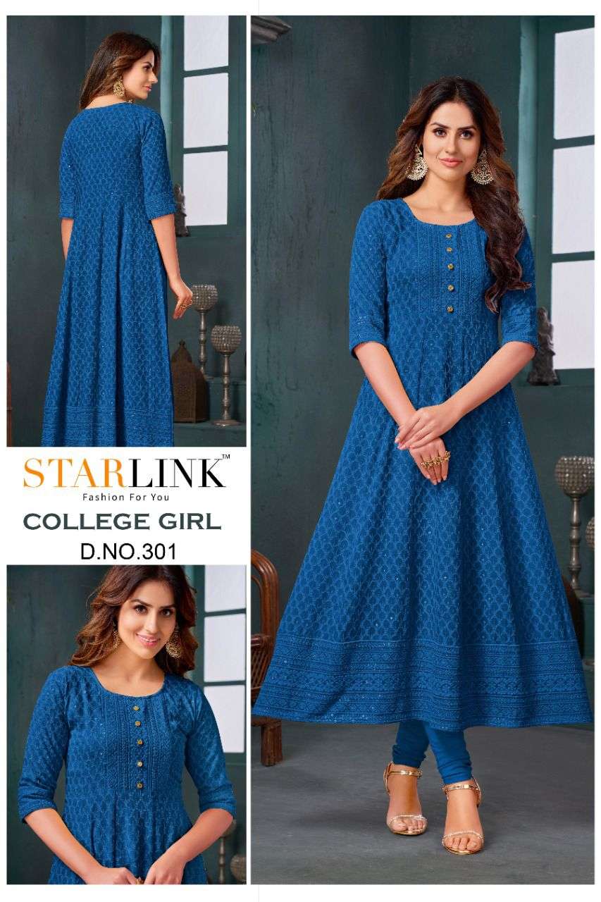 COLLEGE GIRL BY STARLINK DESIGNER STYLISH FANCY COLORFUL BEAUTIFUL PARTY WEAR & ETHNIC WEAR COLLECTION RAYON WITH WORK KURTIS AT WHOLESALE PRICE