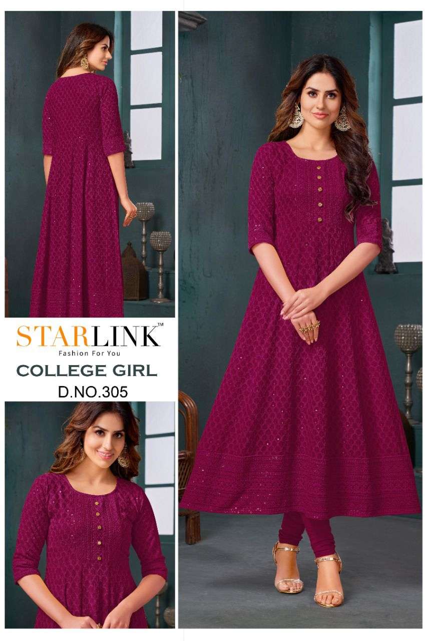 COLLEGE GIRL BY STARLINK DESIGNER STYLISH FANCY COLORFUL BEAUTIFUL PARTY WEAR & ETHNIC WEAR COLLECTION RAYON WITH WORK KURTIS AT WHOLESALE PRICE