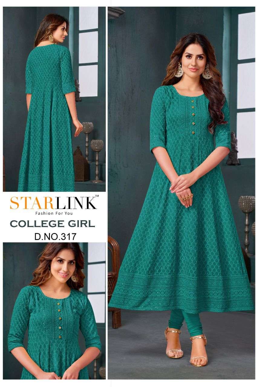 COLLEGE GIRL BY STARLINK DESIGNER STYLISH FANCY COLORFUL BEAUTIFUL PARTY WEAR & ETHNIC WEAR COLLECTION RAYON WITH WORK KURTIS AT WHOLESALE PRICE