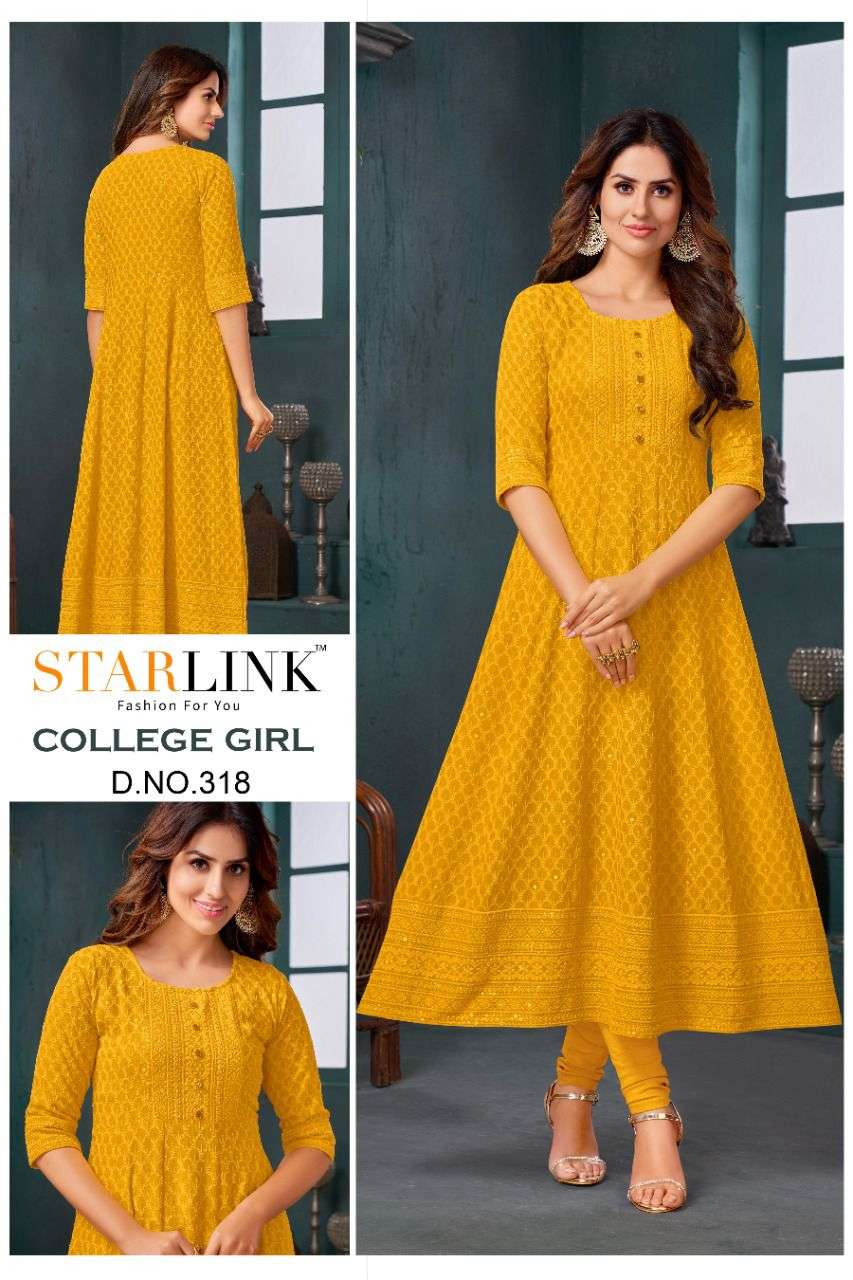 COLLEGE GIRL BY STARLINK DESIGNER STYLISH FANCY COLORFUL BEAUTIFUL PARTY WEAR & ETHNIC WEAR COLLECTION RAYON WITH WORK KURTIS AT WHOLESALE PRICE