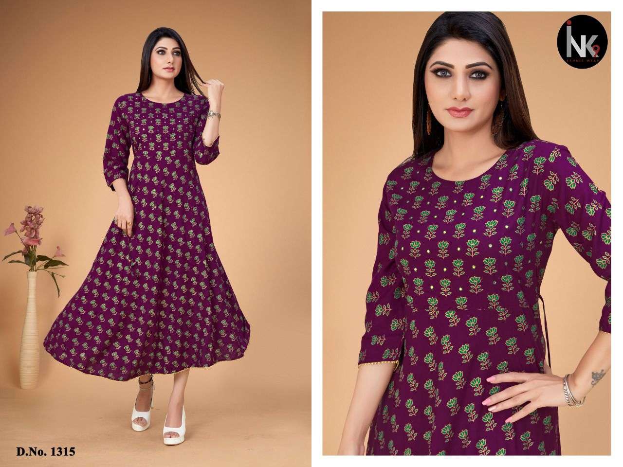SLUB GOWN VOL-1 BY INK 9 BEAUTIFUL STYLISH FANCY COLORFUL CASUAL WEAR & ETHNIC WEAR FANCY GOWNS AT WHOLESALE PRICE