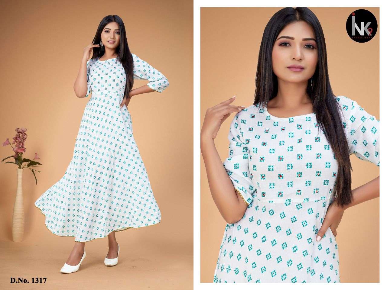 SLUB GOWN VOL-1 BY INK 9 BEAUTIFUL STYLISH FANCY COLORFUL CASUAL WEAR & ETHNIC WEAR FANCY GOWNS AT WHOLESALE PRICE