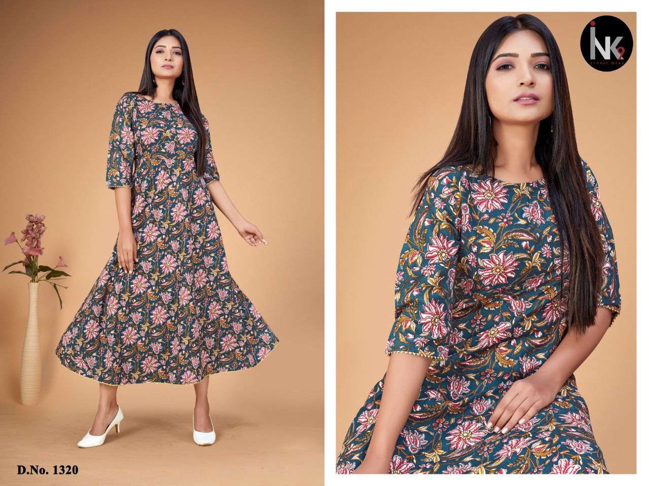 SLUB GOWN VOL-1 BY INK 9 BEAUTIFUL STYLISH FANCY COLORFUL CASUAL WEAR & ETHNIC WEAR FANCY GOWNS AT WHOLESALE PRICE