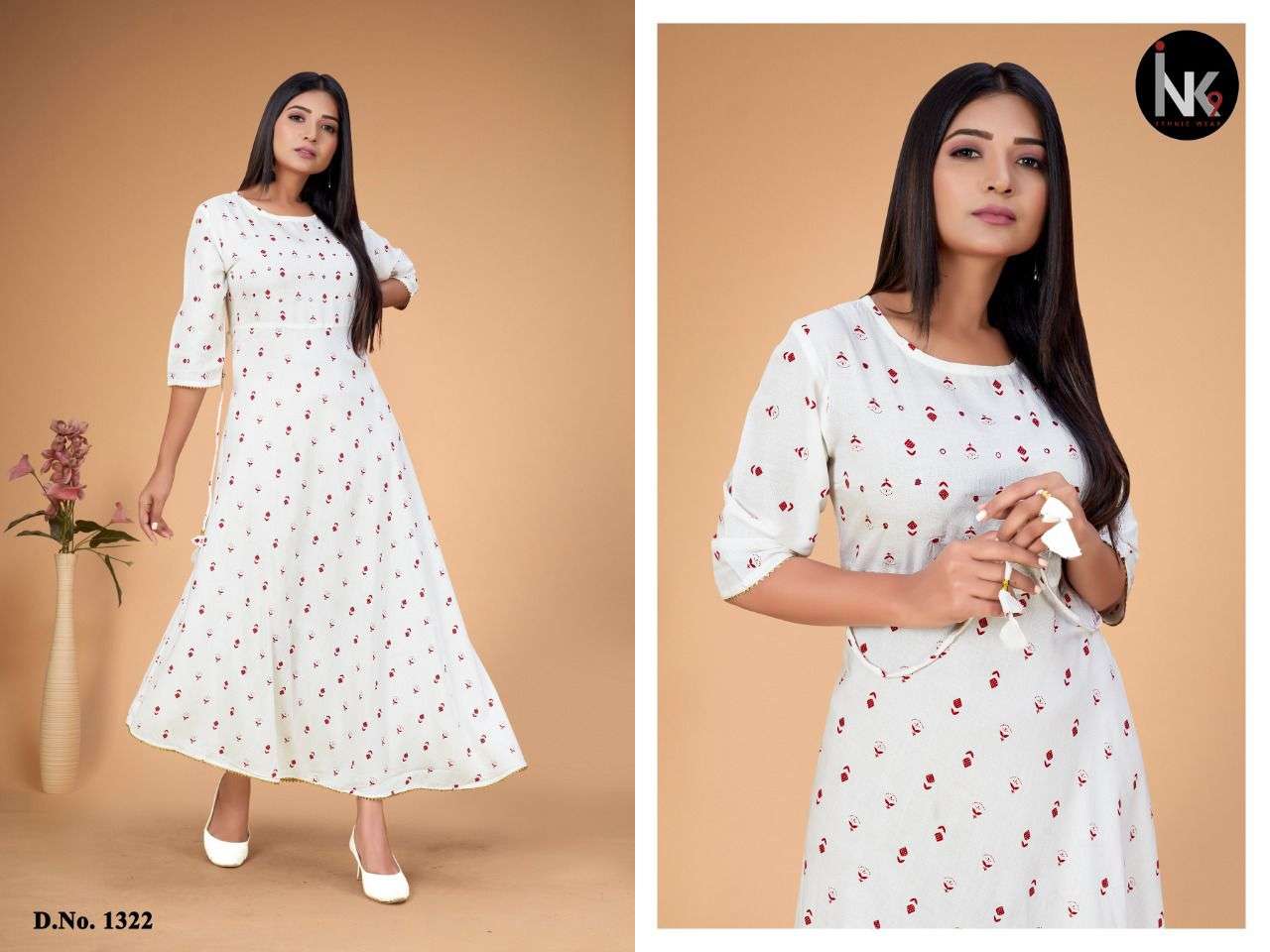 SLUB GOWN VOL-1 BY INK 9 BEAUTIFUL STYLISH FANCY COLORFUL CASUAL WEAR & ETHNIC WEAR FANCY GOWNS AT WHOLESALE PRICE