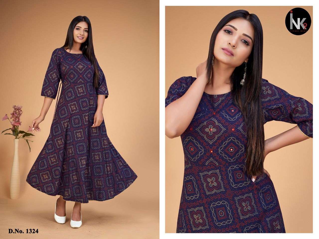 SLUB GOWN VOL-1 BY INK 9 BEAUTIFUL STYLISH FANCY COLORFUL CASUAL WEAR & ETHNIC WEAR FANCY GOWNS AT WHOLESALE PRICE
