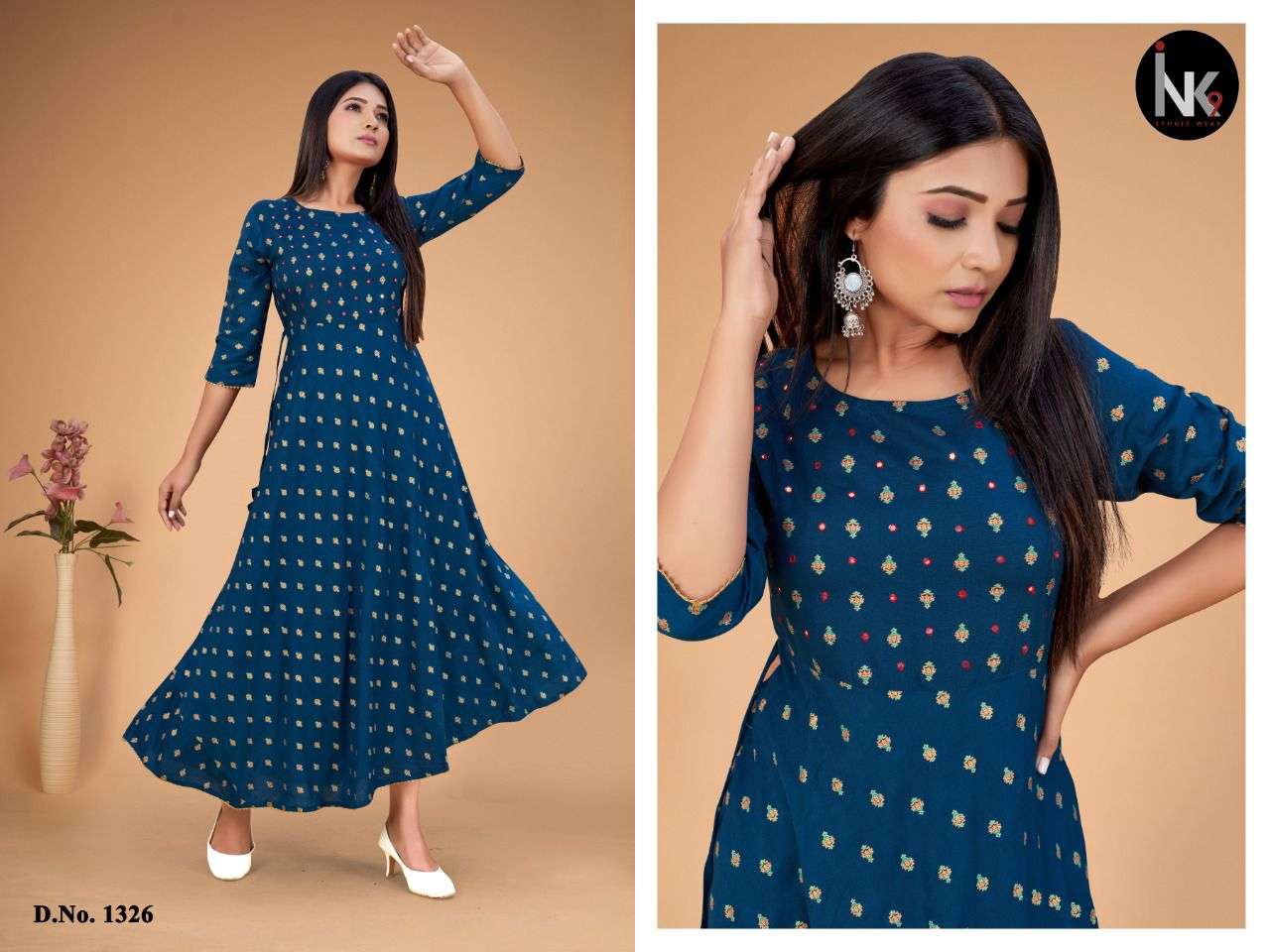 SLUB GOWN VOL-1 BY INK 9 BEAUTIFUL STYLISH FANCY COLORFUL CASUAL WEAR & ETHNIC WEAR FANCY GOWNS AT WHOLESALE PRICE