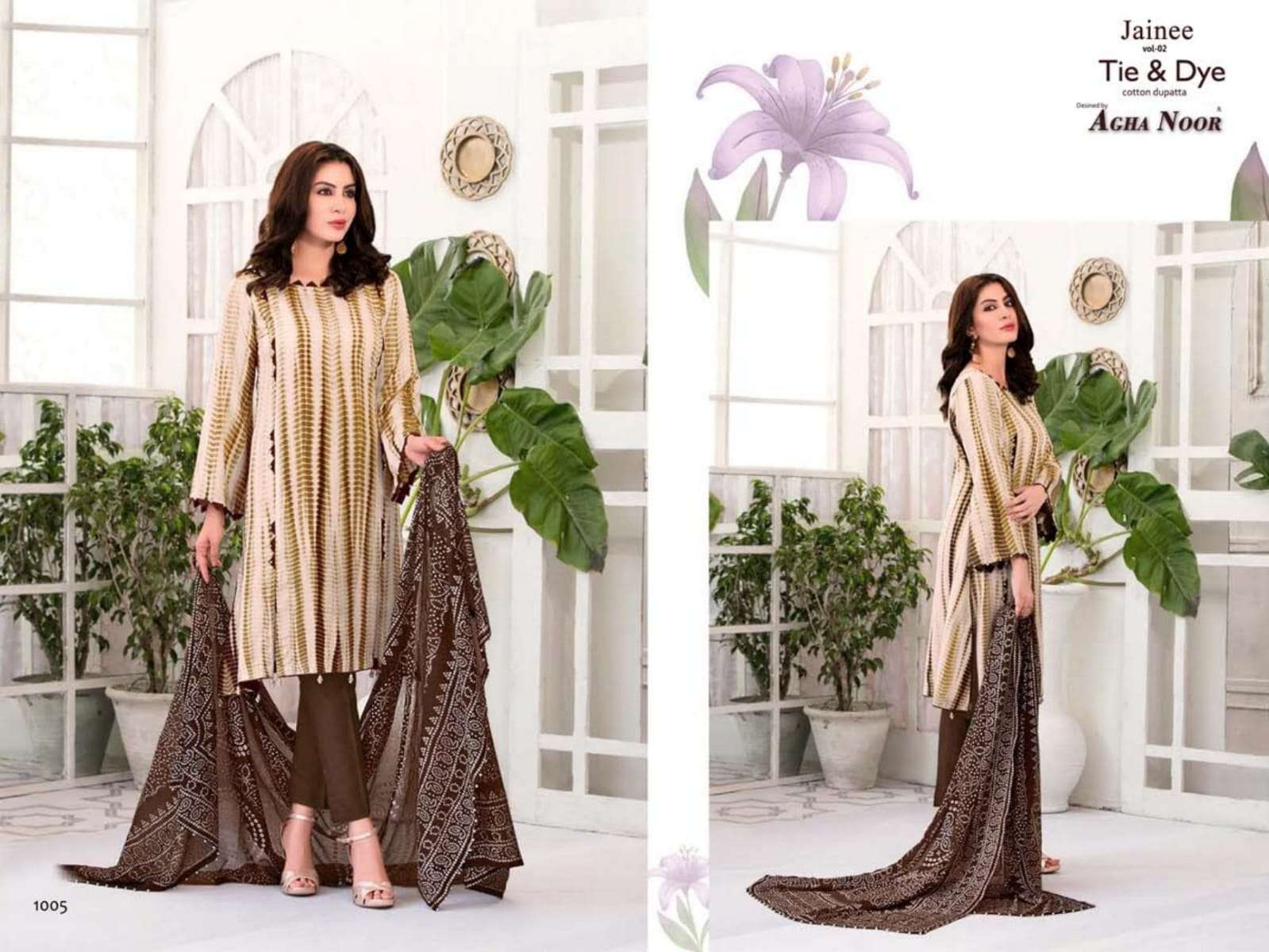 JAINEE VOL-2 BY AGHA NOOR 1001 TO 1006 SERIES BEAUTIFUL SUITS COLORFUL STYLISH FANCY CASUAL WEAR & ETHNIC WEAR LAWN COTTON DIGITAL PRINT DRESSES AT WHOLESALE PRICE