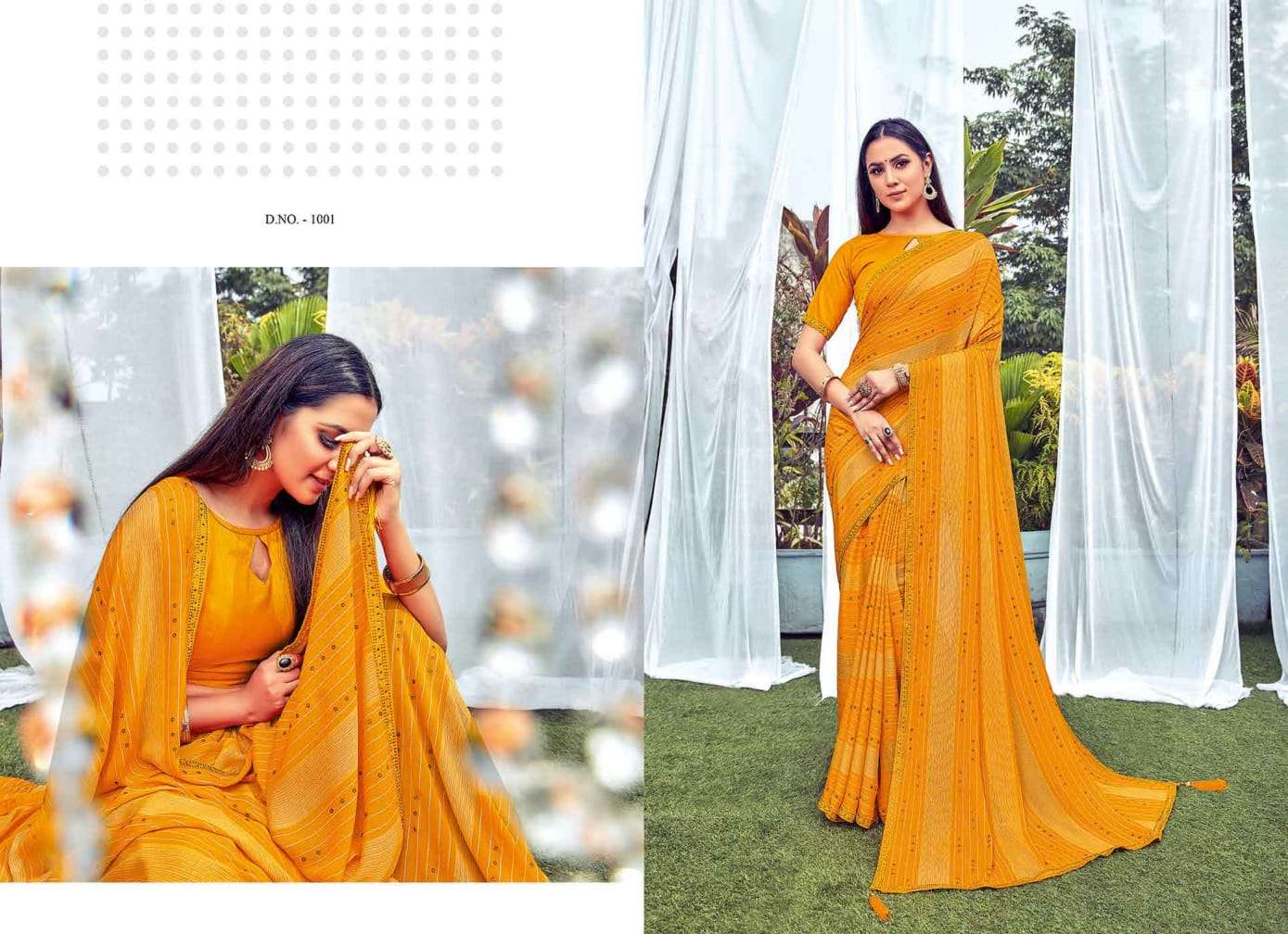 KAJAL BY AMARSATH PRINTS 1001 TO 1008 SERIES INDIAN TRADITIONAL WEAR COLLECTION BEAUTIFUL STYLISH FANCY COLORFUL PARTY WEAR & OCCASIONAL WEAR GEORGETTE PRINT SAREES AT WHOLESALE PRICE