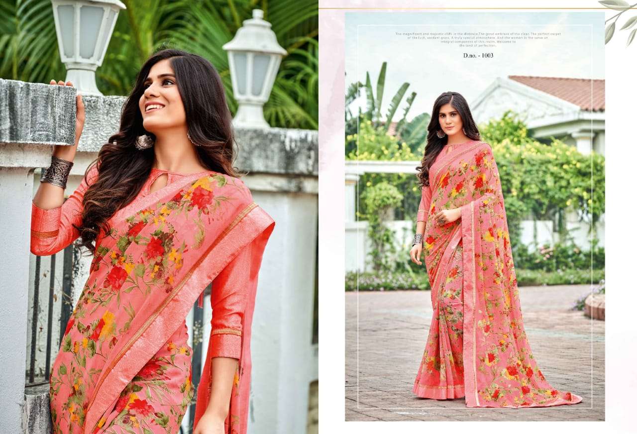 KAVITA VOL-2 BY AMARSATH PRINTS 1001 TO 1008 SERIES INDIAN TRADITIONAL WEAR COLLECTION BEAUTIFUL STYLISH FANCY COLORFUL PARTY WEAR & OCCASIONAL WEAR GEORGETTE PRINT SAREES AT WHOLESALE PRICE