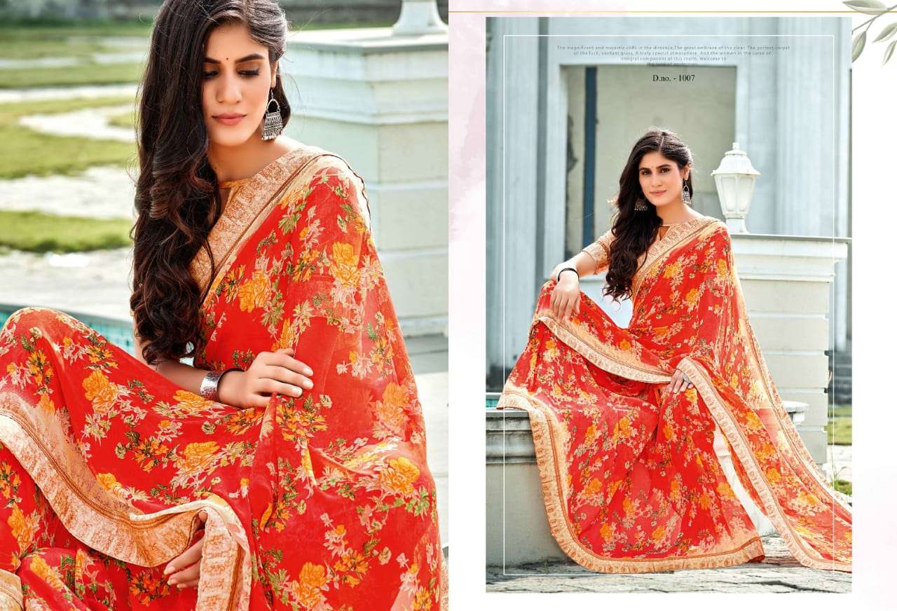 KAVITA VOL-2 BY AMARSATH PRINTS 1001 TO 1008 SERIES INDIAN TRADITIONAL WEAR COLLECTION BEAUTIFUL STYLISH FANCY COLORFUL PARTY WEAR & OCCASIONAL WEAR GEORGETTE PRINT SAREES AT WHOLESALE PRICE