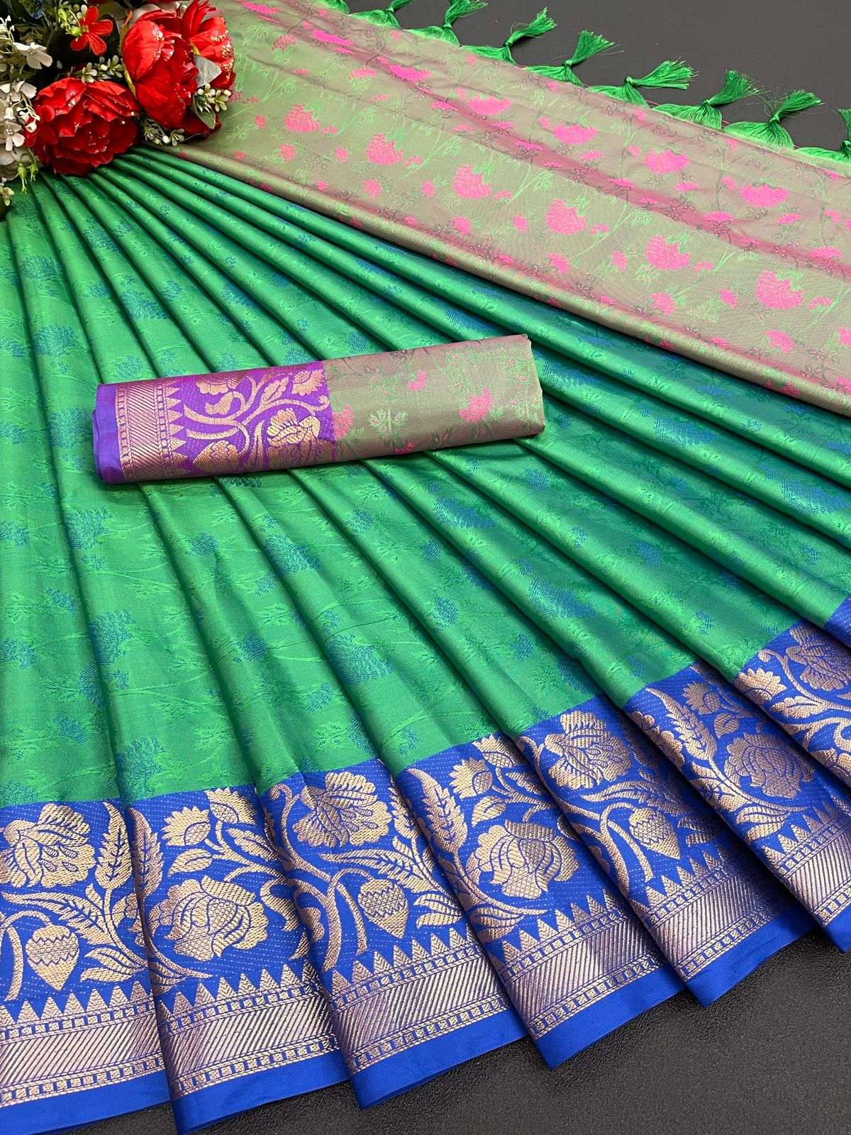 MB-3197 BY FASHID WHOLESALE 01 TO 06 SERIES INDIAN TRADITIONAL WEAR COLLECTION BEAUTIFUL STYLISH FANCY COLORFUL PARTY WEAR & OCCASIONAL WEAR PURE KANJIVARAM SILK SAREES AT WHOLESALE PRICE