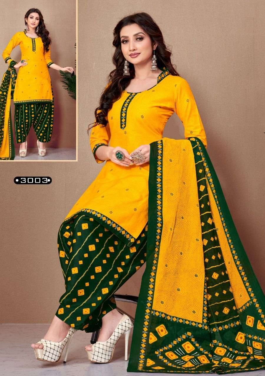 RANGOLI PATIYALA VOL-3 BY KC 3001 TO 3010 SERIES BEAUTIFUL PATIYALA SUITS STYLISH FANCY COLORFUL CASUAL WEAR & ETHNIC WEAR COTTON PRINT DRESSES AT WHOLESALE PRICE