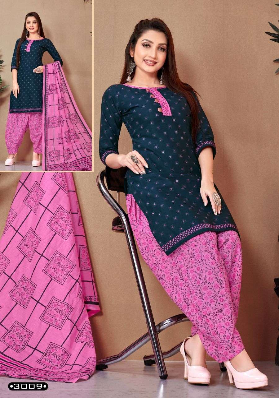 RANGOLI PATIYALA VOL-3 BY KC 3001 TO 3010 SERIES BEAUTIFUL PATIYALA SUITS STYLISH FANCY COLORFUL CASUAL WEAR & ETHNIC WEAR COTTON PRINT DRESSES AT WHOLESALE PRICE