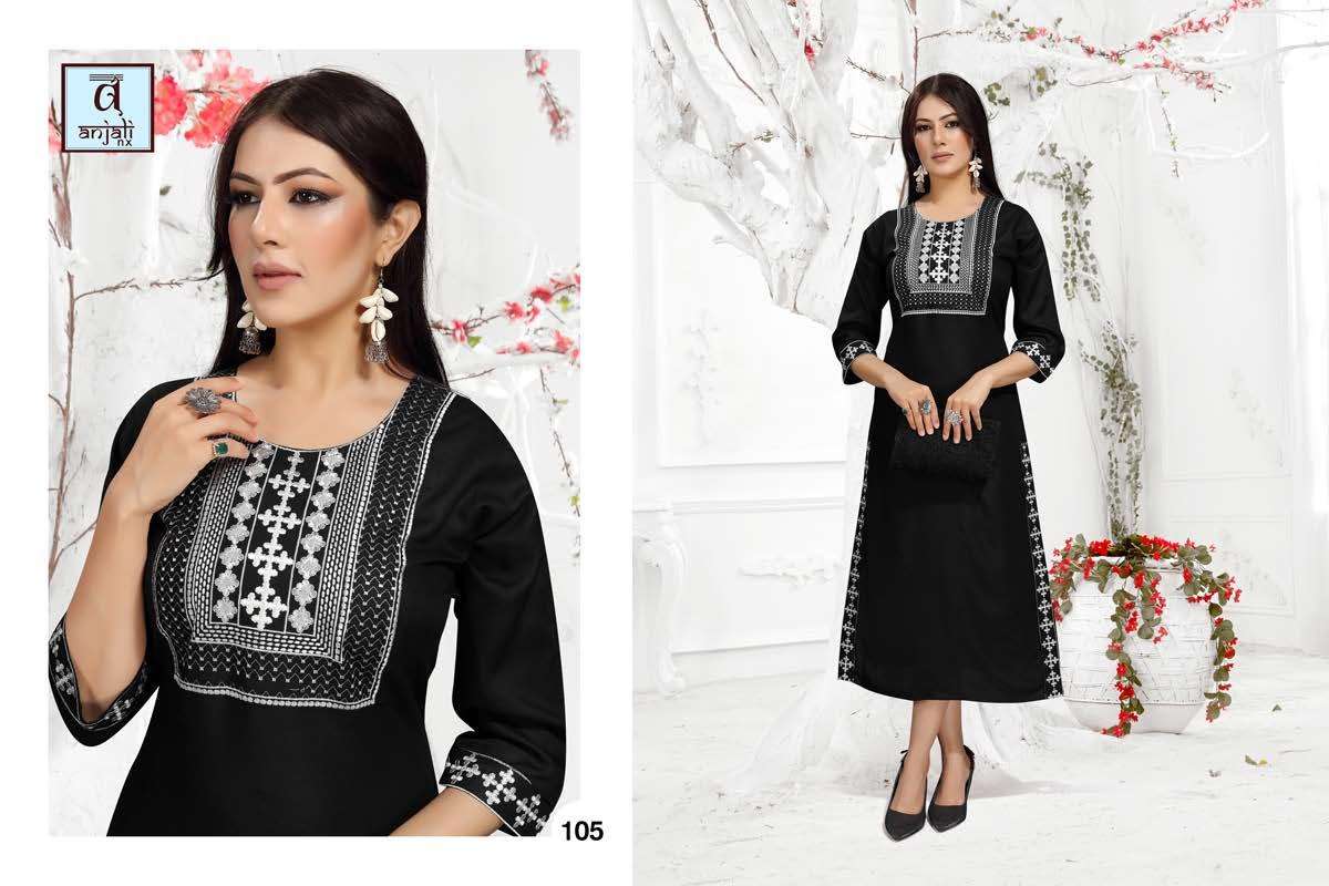 WHITE QUEEN BY ANJALI NX 101 TO 108 SERIES DESIGNER STYLISH FANCY COLORFUL BEAUTIFUL PARTY WEAR & ETHNIC WEAR COLLECTION COTTON EMBROIDERY KURTIS AT WHOLESALE PRICE