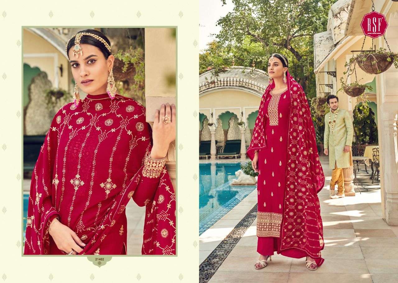 RAZZA BY RIDDHI SIDDHI FASHION 21401 TO 21406 SERIES BEAUTIFUL STYLISH SHARARA SUITS FANCY COLORFUL CASUAL WEAR & ETHNIC WEAR & READY TO WEAR PURE FAUX GEORGETTE EMBROIDERED DRESSES AT WHOLESALE PRICE